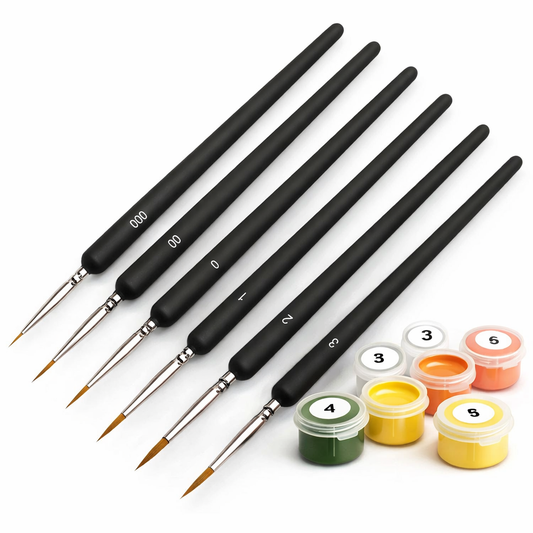 6 Piece - Fine Detail Paint Brushes Set - Precision Brushes for Paint by Numbers