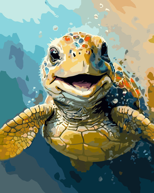 Turtle Smiles - Paint By Numbers Kit (36 Colours) - Pre Order