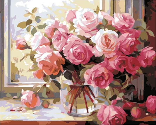 Blush Roses - Paint By Numbers Kit (36 Colours)
